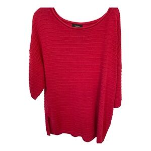 Oversized Pink Crew Neck Sweater with Cozy Knit Texture